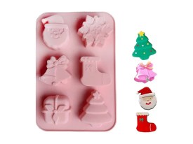 Molde silicona 6 figuras Navidad grande